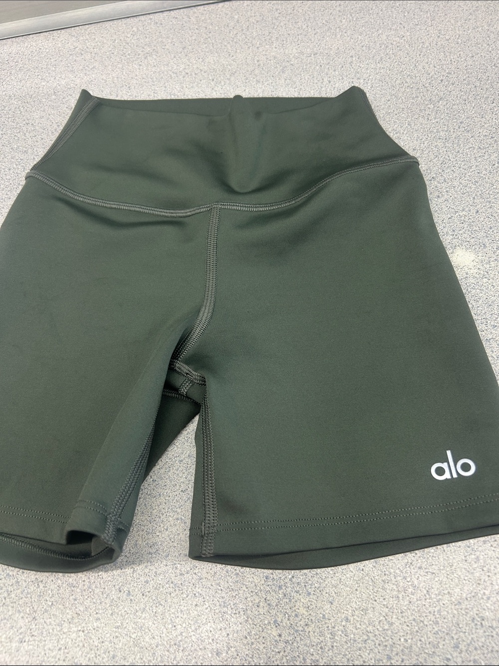 ALO Yoga High-Rise Olive Green Bike Shorts
